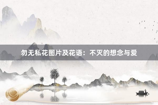 勿无私花图片及花语：不灭的想念与爱